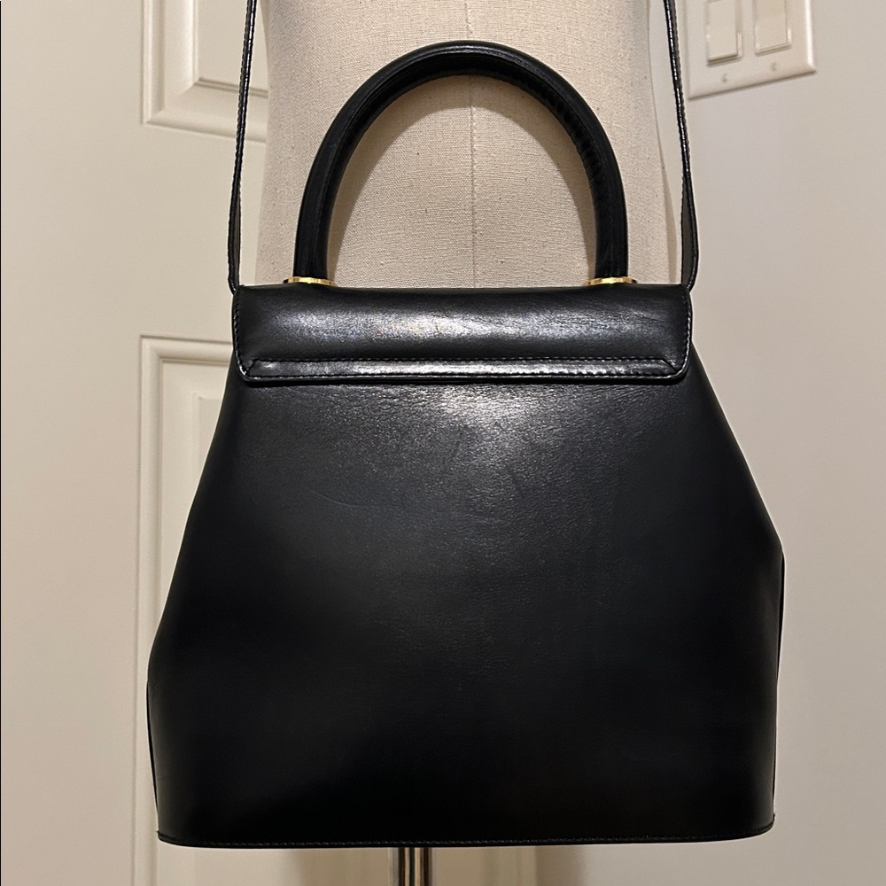 Salvatore Ferragamo High Heel Black Leather Two Way Crossbody Handbag- Gorgeous! - Picture 3 of 14